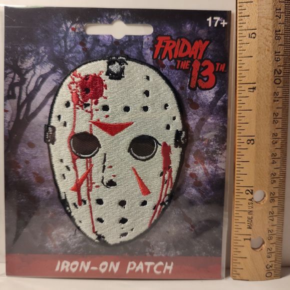 Friday The 13th Jason Mask Iron On Patch Official Halloween Movie Collectible - Picture 2 of 2